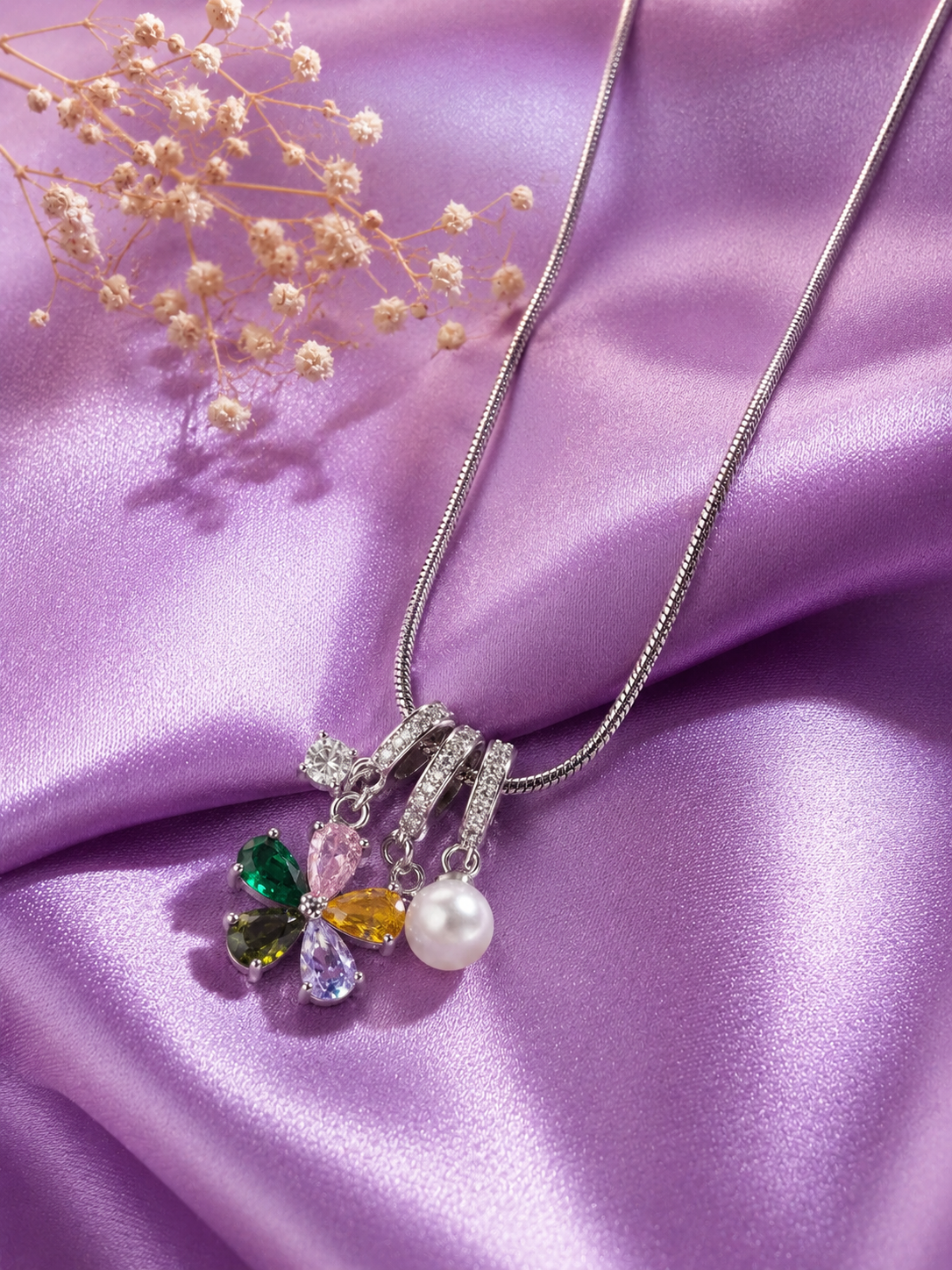 Celeste Charm Trio Necklace