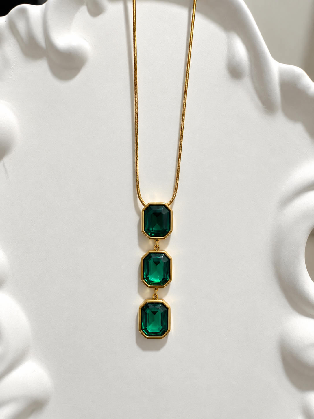 Crystal Cascade Pendant Necklace