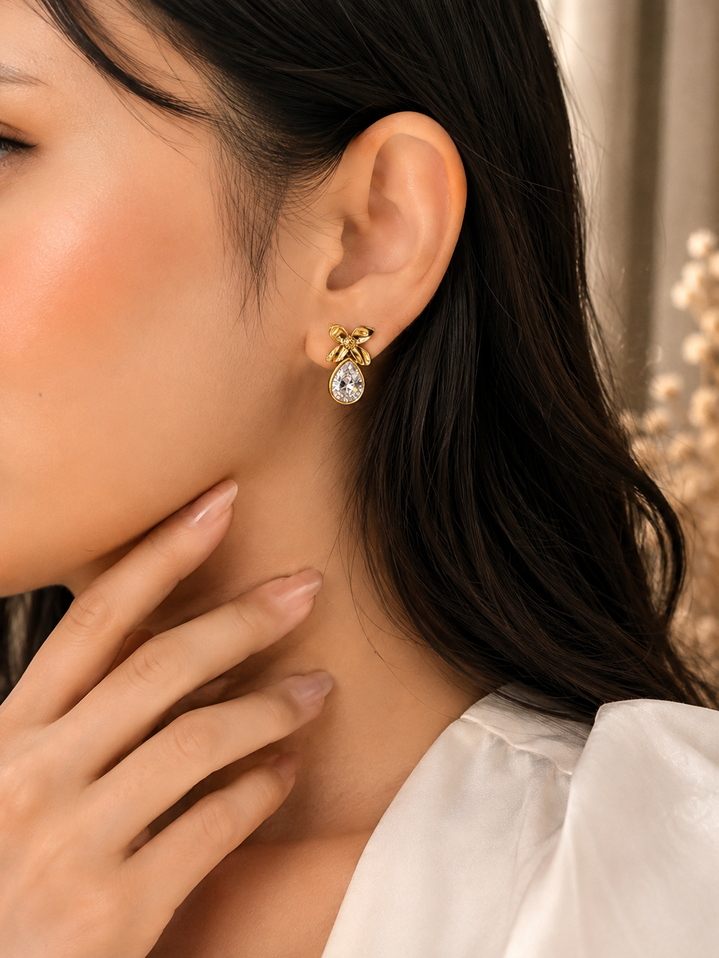 Luna Bloom Crystal Drop Earrings