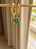 Emerald Luxe Gemstone Huggie Earrings