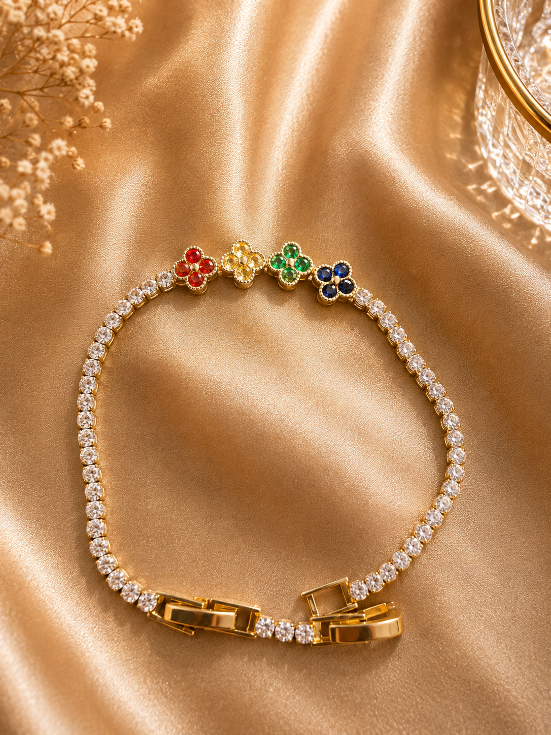 Auravie Rainbow Bloom Tennis Bracelet