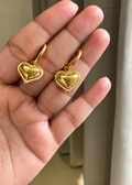 Golden Heart Drop Earrings