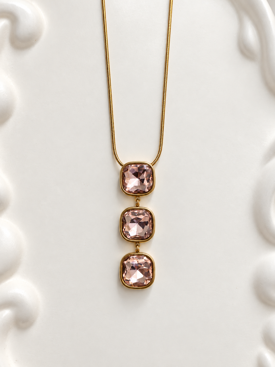 Crystal Cascade Pendant Necklace