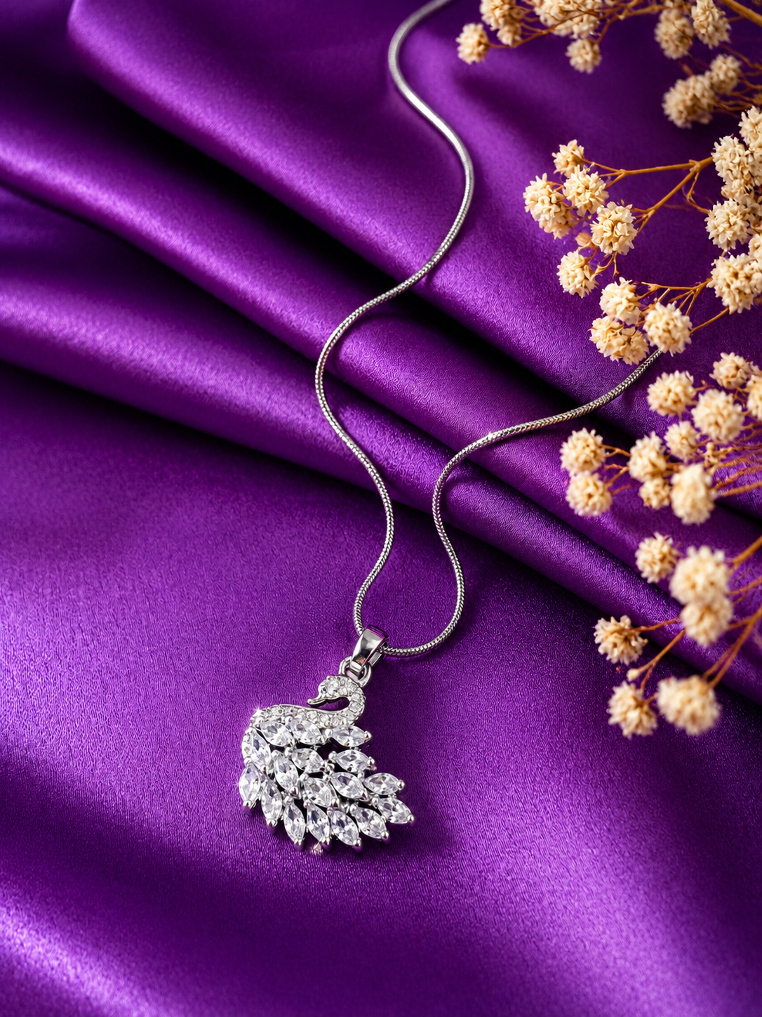 Celeste Swan Pendant Necklace