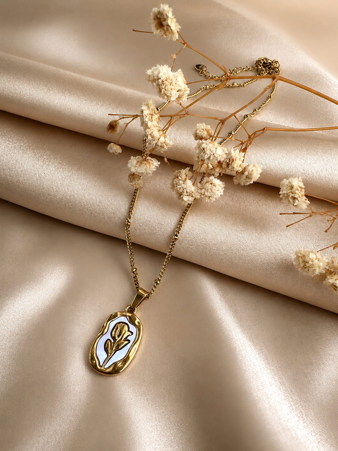 Rose Medallion Pendant Necklace