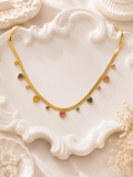 Rainbow Heart Crystal Chain Necklace