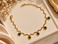 Emerald Wave Charm Bracelet