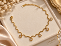White Crystal Wave Charm Bracelet