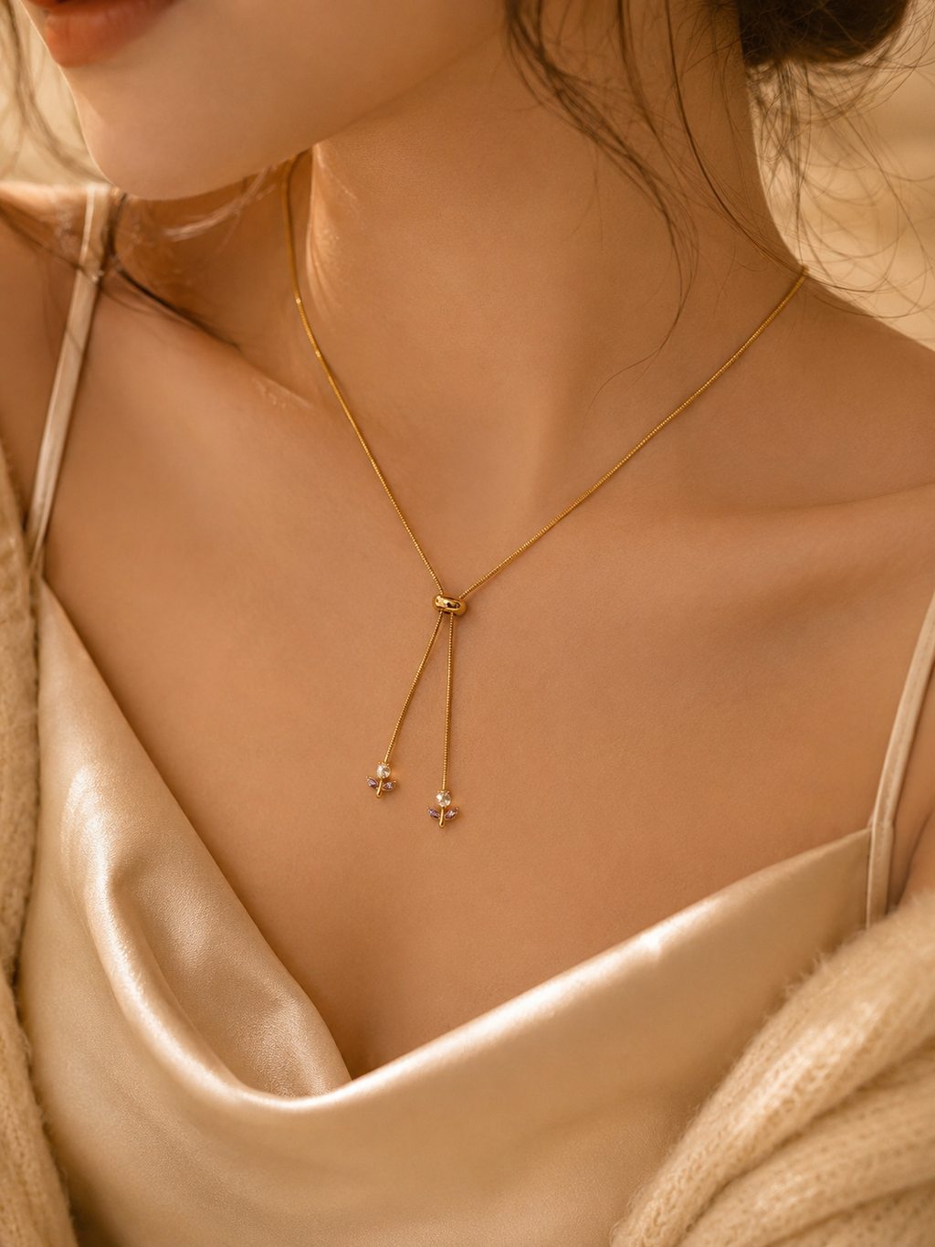 Tulip Adjustable Y Necklace