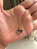 Iridescent Heart Stainless Steel Necklace
