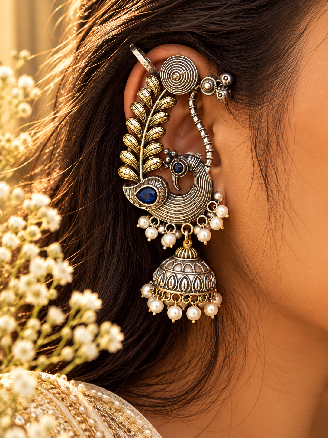 Royal Peacock Ear Cuffs