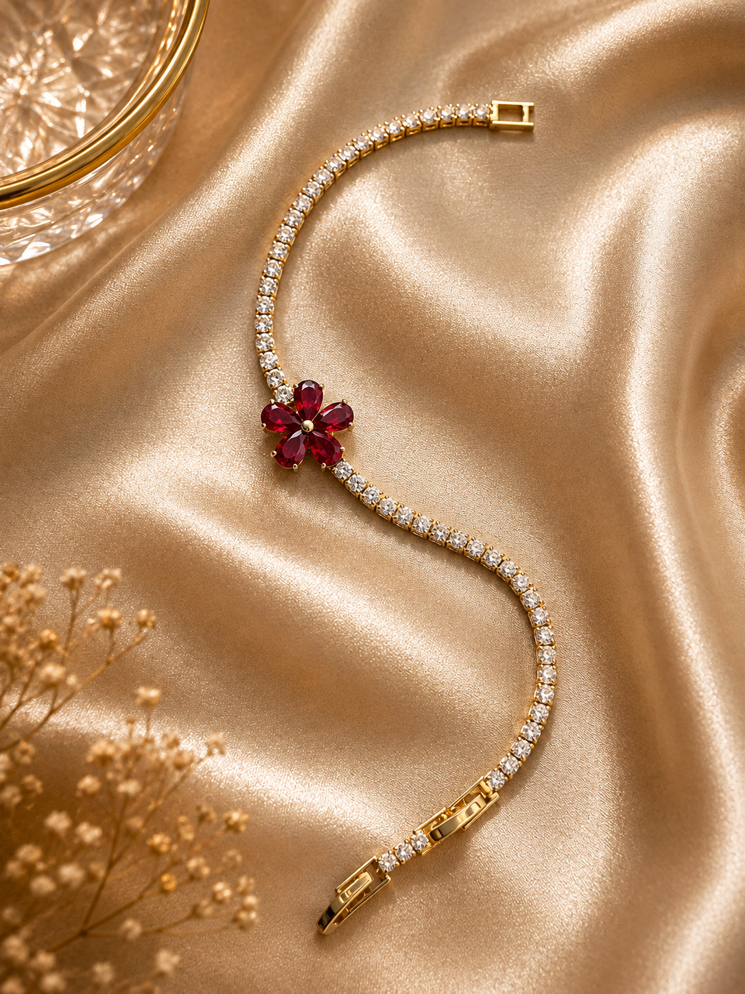 Ruby Bloom Tennis Bracelet