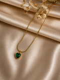 Emerald Heart Pendant Necklace