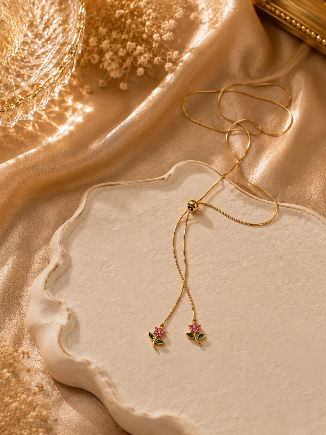 Pink Blossom Adjustable Necklace