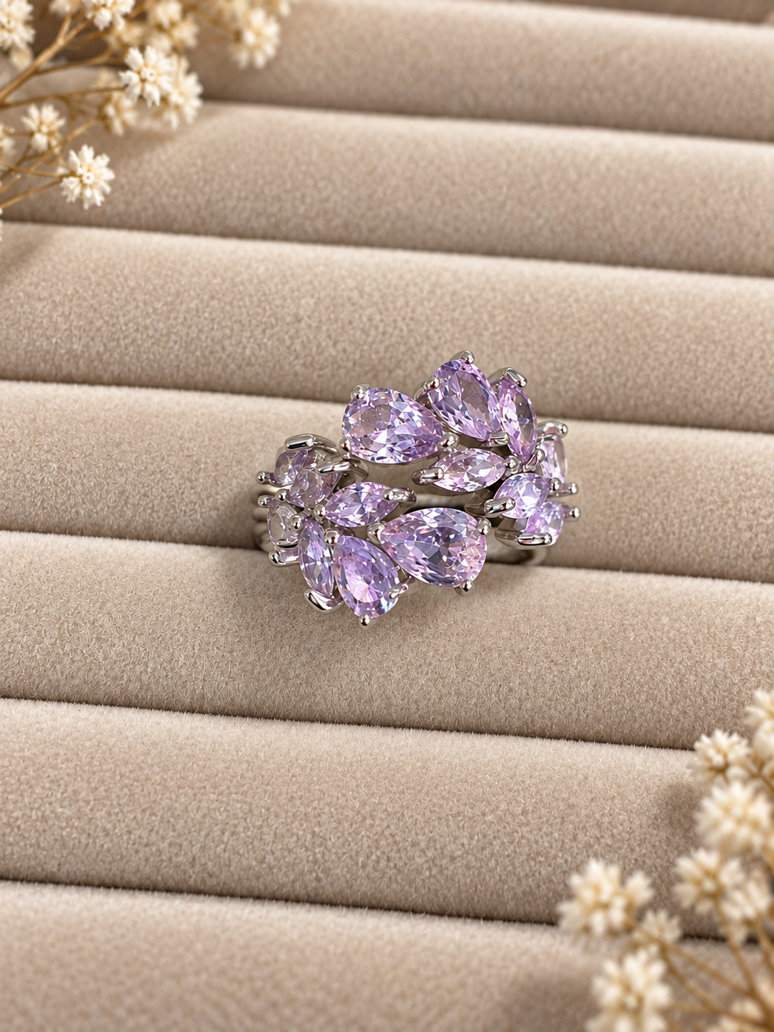 Lavender Bloom Statement Ring