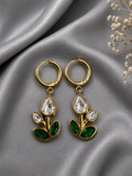 Bloom Charm Hoop Earrings – White Floral CZ Drops
