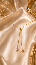 Blush Bloom Tulip Adjustable Y Necklace
